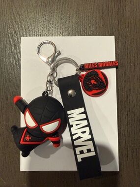 Marvel Miles Morales Keychain - Black, Red & White